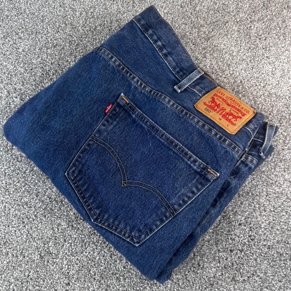 Levis 550 Relaxed Fit Jeans Men 50x32 Blue Denim Tapered Leg Street Y2K Dad 90s